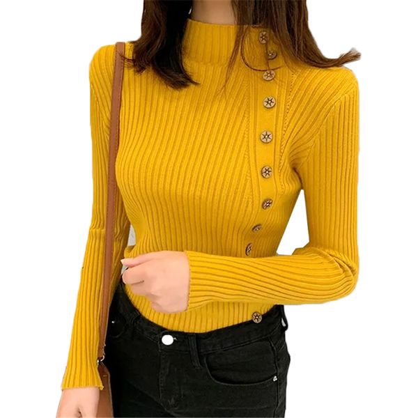 2021 new women autumn knitted female soft elastic color pullovers button full sleeve half turtleneck sweater 1mnd, White;black
2021 new women autumn knitted female soft elastic color pullovers button full sleeve half turtleneck sweater 1mnd, White;black