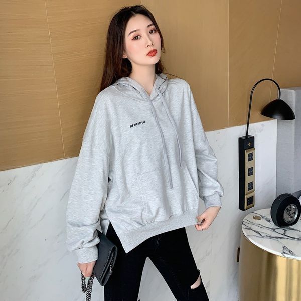2020 autumn new korean version of versatile hooded long sleeve casual loose show thin split letter sweater for women
2020 autumn new korean version of versatile hooded long sleeve casual loose show thin split letter sweater for women