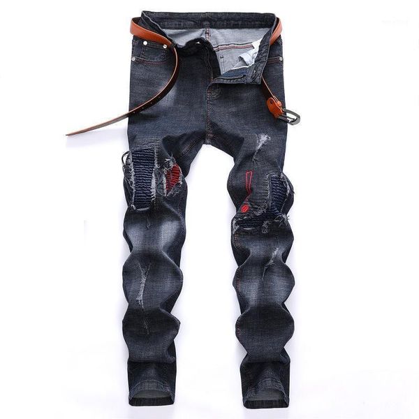 2020 men embroidery biker jeans stretch male casual slim trouser power club hip hop cool punk clothing hombre size 40 421, Blue
2020 men embroidery biker jeans stretch male casual slim trouser power club hip hop cool punk clothing hombre size 40 421, Blue