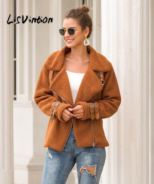 women's fur & faux winter women thick warm vintage lambswool biker jackets coat chic casual loose outwear female, Black
women's fur & faux winter women thick warm vintage lambswool biker jackets coat chic casual loose outwear female, Black