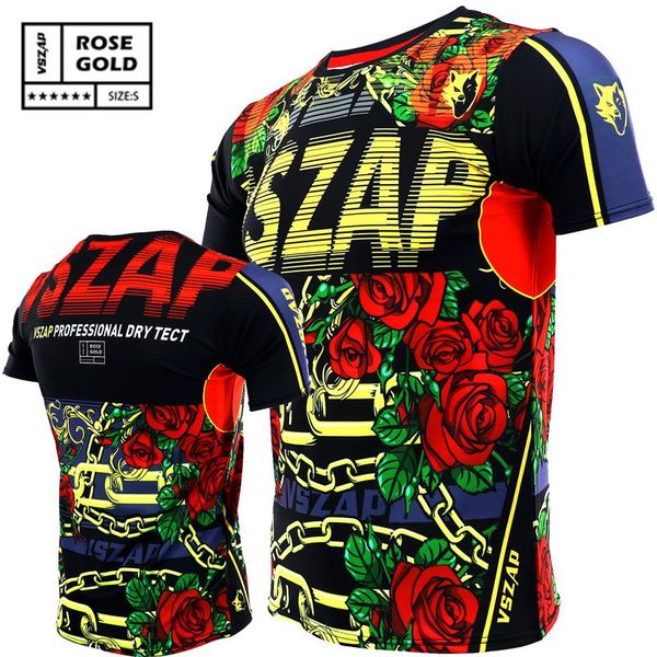vszap rose short sleeve stretch t-shirt quick dry clothes integrated training exercise fitness thai boxing combat training, Gray;blue
vszap rose short sleeve stretch t-shirt quick dry clothes integrated training exercise fitness thai boxing combat training, Gray;blue