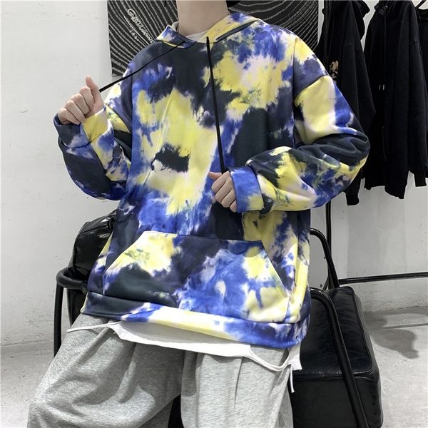 tie dyed plush sweater men's korean fashion loose casual and handsome men's hooded lover's coat, Black
tie dyed plush sweater men's korean fashion loose casual and handsome men's hooded lover's coat, Black