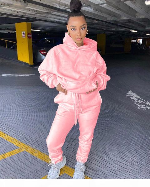 2020 women 2-piece set tracksuit sportswear sweatshirt fabric ladies suit casual hooded sweater two-piece jogging suit 0092, White 
2020 women 2-piece set tracksuit sportswear sweatshirt fabric ladies suit casual hooded sweater two-piece jogging suit 0092, White
