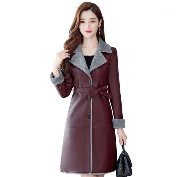 women leather fur jacket winter autumn plus size 6xl fur leather jacket with belt long coat female warm outerwear1, Black
women leather fur jacket winter autumn plus size 6xl fur leather jacket with belt long coat female warm outerwear1, Black
