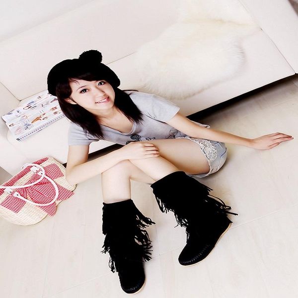 2020 explosion models autumn and winter in the tube women's flat boots suede tassel casual in the tube large plus velvet, Black
2020 explosion models autumn and winter in the tube women's flat boots suede tassel casual in the tube large plus velvet, Black