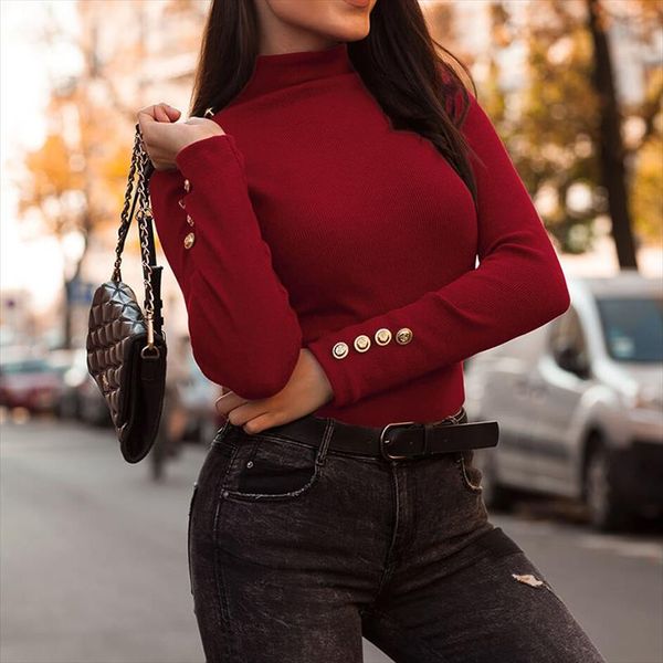 turtleneck buttons long sleeve knitted shirts female basic shirts solid xl plus size tees lady tshirts sweaters knit m0381, White;black
turtleneck buttons long sleeve knitted shirts female basic shirts solid xl plus size tees lady tshirts sweaters knit m0381, White;black