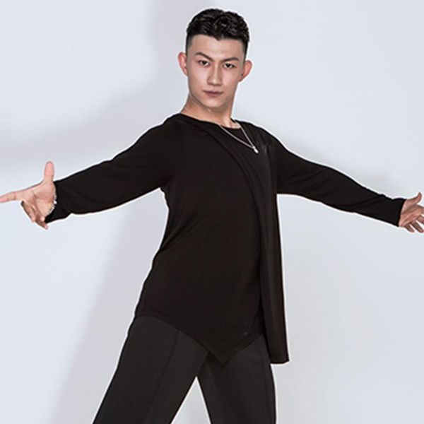 latin dance men black long sleeve irregular shirt male practice clothes cha cha rumba salsa samba show wear dnv12743, Black;red
latin dance men black long sleeve irregular shirt male practice clothes cha cha rumba salsa samba show wear dnv12743, Black;red
