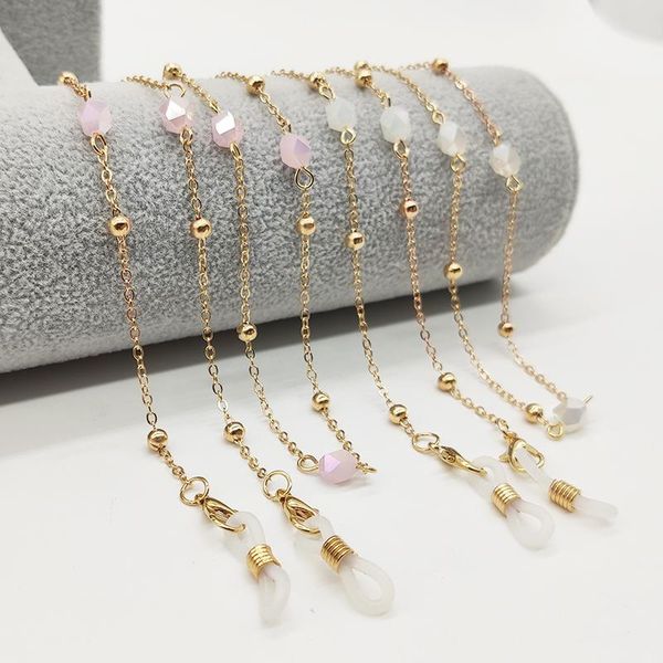 sunglasses frames eyeglasses chain white pink crystal charm bead metal plated mask hanging rope silicone loops women accessory, Silver
sunglasses frames eyeglasses chain white pink crystal charm bead metal plated mask hanging rope silicone loops women accessory, Silver