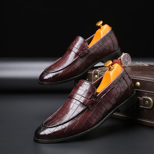 yomior crocodile pattern fashion men shoes pointed toe slip-on formal dress leather shoes loafers wedding casual italian oxfords, Black
yomior crocodile pattern fashion men shoes pointed toe slip-on formal dress leather shoes loafers wedding casual italian oxfords, Black