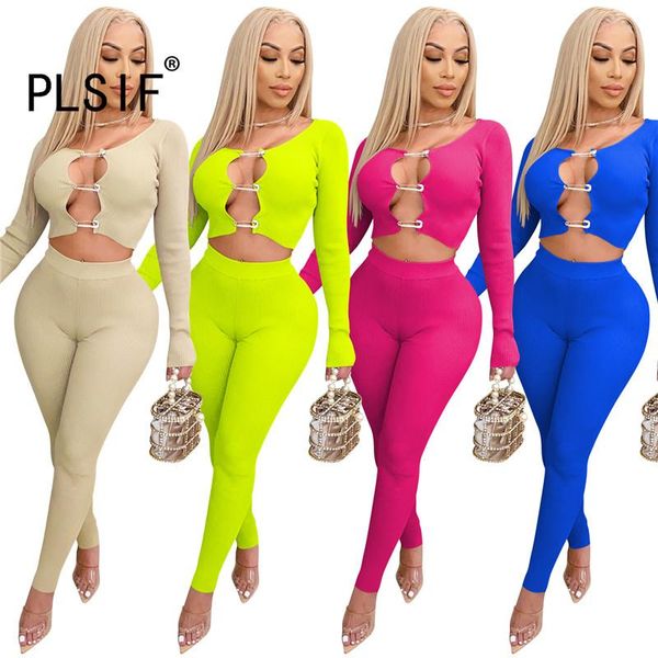 hole special design long sleeve simple pure color crop and pants 2 pieces set high street chic lady fashion outfits, Gray
hole special design long sleeve simple pure color crop and pants 2 pieces set high street chic lady fashion outfits, Gray