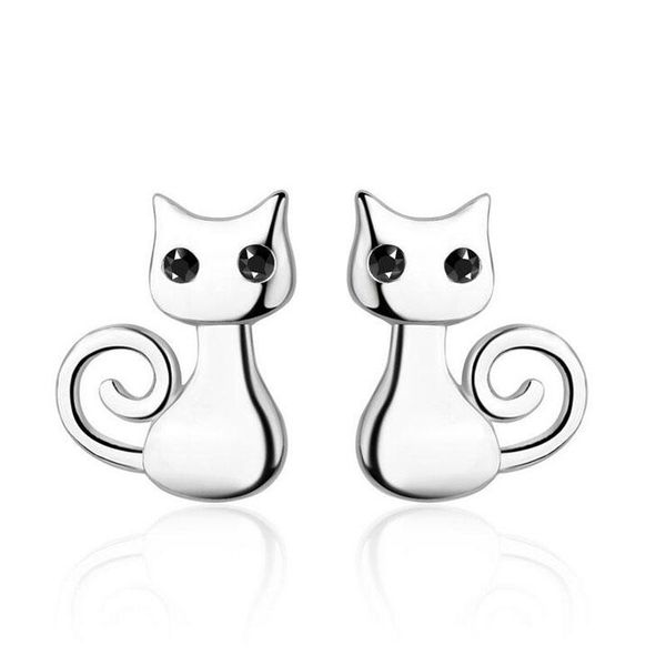 stud fashion children 925 sterling silver black zircon cute kitten cat earring for girls simple gift women korea jewelry, Golden;silver
stud fashion children 925 sterling silver black zircon cute kitten cat earring for girls simple gift women korea jewelry, Golden;silver