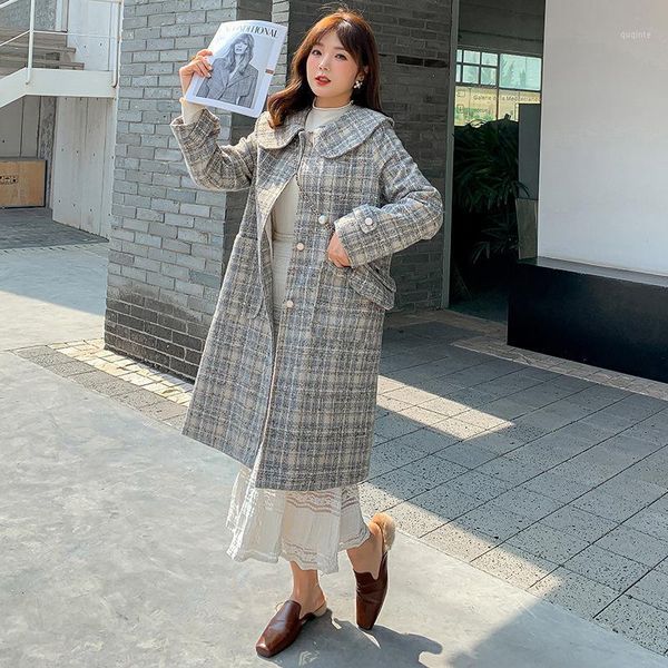 2020 winter fashion retro plaid wool coat women houndstooth with belt bag pocket long suit warm thick tweed overcoat female y1711, Black
2020 winter fashion retro plaid wool coat women houndstooth with belt bag pocket long suit warm thick tweed overcoat female y1711, Black
