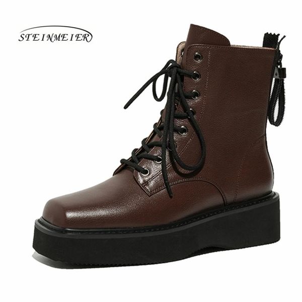 women winter ankle boots genuine leather woman shoes 2020 fashion keep warm round toe lace-up short boots ladies steinmeier, Black
women winter ankle boots genuine leather woman shoes 2020 fashion keep warm round toe lace-up short boots ladies steinmeier, Black