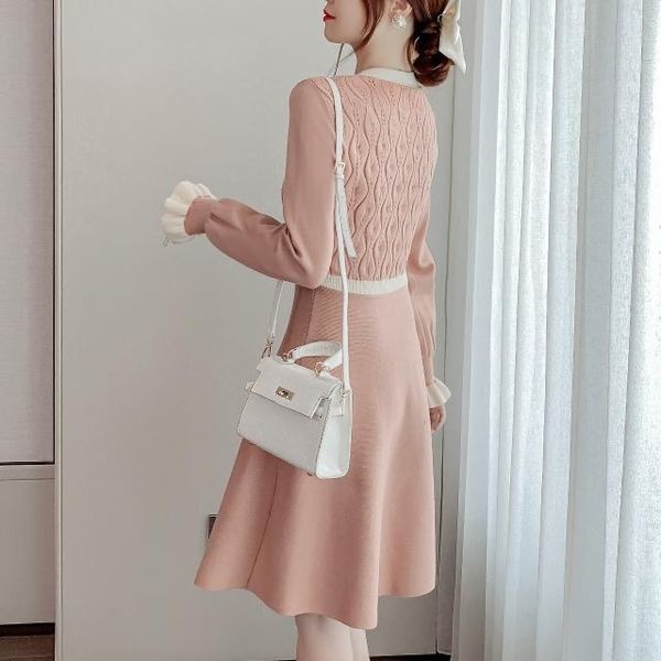winter knitted dress women elegant v-neck button office sweater mini dress casual long sleeve one piece dress korean 2020 autumn y0118, Black;gray
winter knitted dress women elegant v-neck button office sweater mini dress casual long sleeve one piece dress korean 2020 autumn y0118, Black;gray