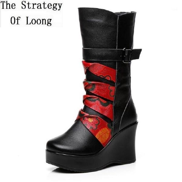 boots winter national style women genuine leather super high heels buckle platform half ladies plush mid-calf knight 19121, Black
boots winter national style women genuine leather super high heels buckle platform half ladies plush mid-calf knight 19121, Black