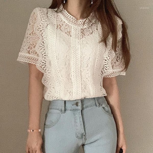 summer lace blouse women stand neck short sleeve patchwork floral crochet hollow out shirts loose vintage harajuku 2021 x1171, White
summer lace blouse women stand neck short sleeve patchwork floral crochet hollow out shirts loose vintage harajuku 2021 x1171, White