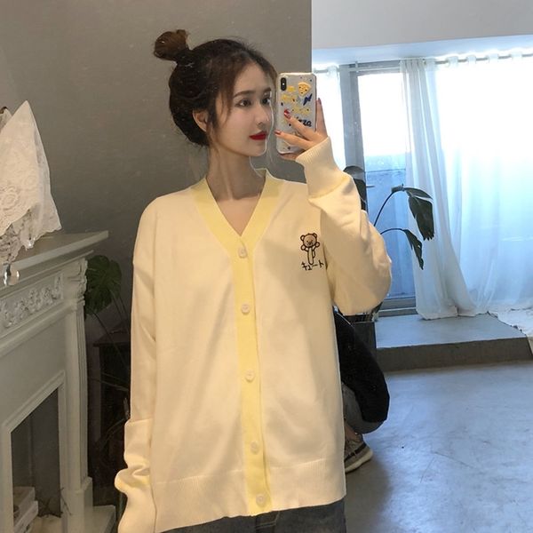 zizmp internet autumn knitted sweater sweater cardigan autumn coat women's korean style gentle new 2020 style v-neck celebrity loose ca, White;black
zizmp internet autumn knitted sweater sweater cardigan autumn coat women's korean style gentle new 2020 style v-neck celebrity loose ca, White;black