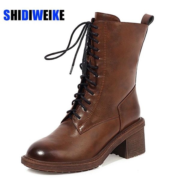 boots 2021 lace up fashion womens ankle platform square heel women western rubber black boot
boots 2021 lace up fashion womens ankle platform square heel women western rubber black boot