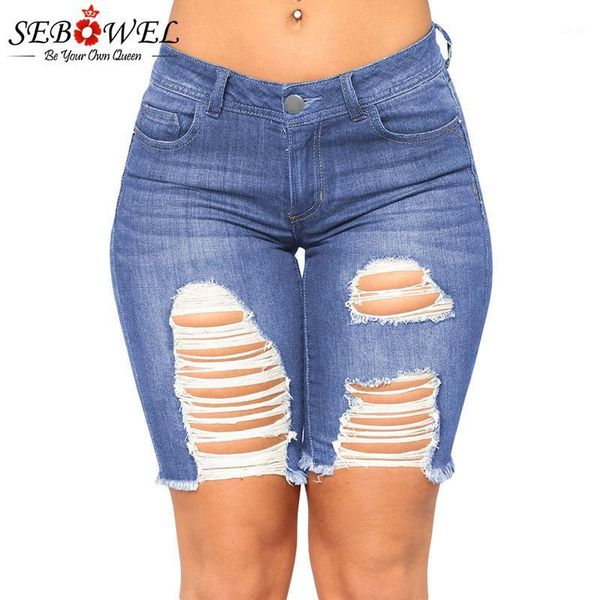 sebowel mid rise blue distressed denim shorts woman summer 2019 new fashion jeans for female broken holes short pants size s-xl1, White;black
sebowel mid rise blue distressed denim shorts woman summer 2019 new fashion jeans for female broken holes short pants size s-xl1, White;black