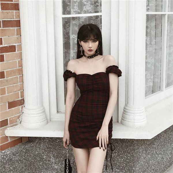 spring summer preppy style gothic girls vintage dress red balck pleated plaid women mini short dresses, Black;gray
spring summer preppy style gothic girls vintage dress red balck pleated plaid women mini short dresses, Black;gray