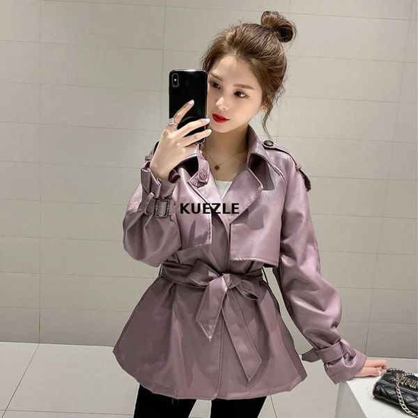 women's leather & faux women sashes camisa elegant jacket coat 2021 spring and autumn fashion zipper woman pu overcoas, Black
women's leather & faux women sashes camisa elegant jacket coat 2021 spring and autumn fashion zipper woman pu overcoas, Black