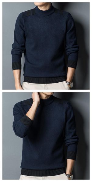 men's sweater thickened winter trendy casual undercoat semi-high collar warm solid sweate, White;black
men's sweater thickened winter trendy casual undercoat semi-high collar warm solid sweate, White;black