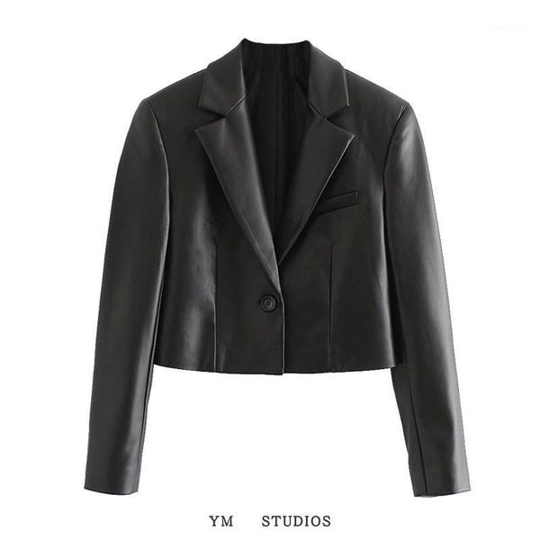 women's clothing 2020 early autumn european and american style one button short pu leather suit super cool temperament jacket1, Black
women's clothing 2020 early autumn european and american style one button short pu leather suit super cool temperament jacket1, Black