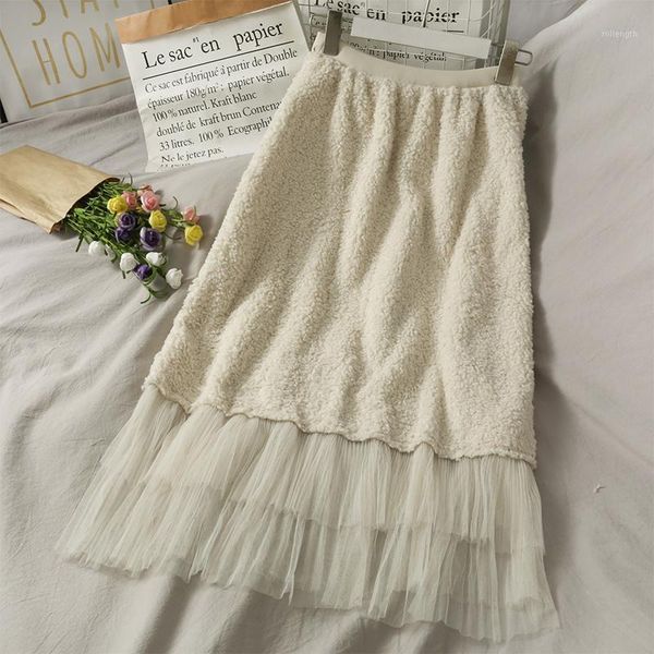 loose casual high waist plush mesh patchwork skirts women 2020 winter vintage streetwear high waist elastic 3 color female skirt1, Black
loose casual high waist plush mesh patchwork skirts women 2020 winter vintage streetwear high waist elastic 3 color female skirt1, Black