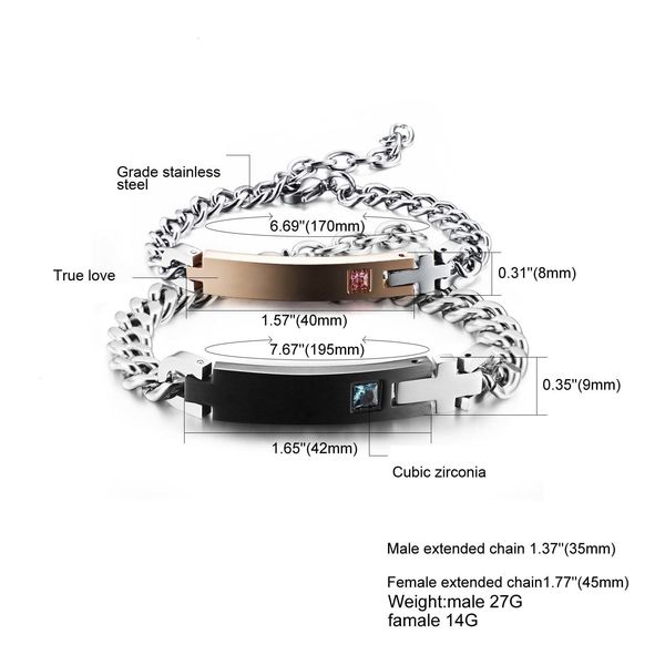 love 316l bracelet stainless couple steel true with crystal valentine's gift romantic mens bracelets cross charm for wom qxi9, Black
love 316l bracelet stainless couple steel true with crystal valentine's gift romantic mens bracelets cross charm for wom qxi9, Black