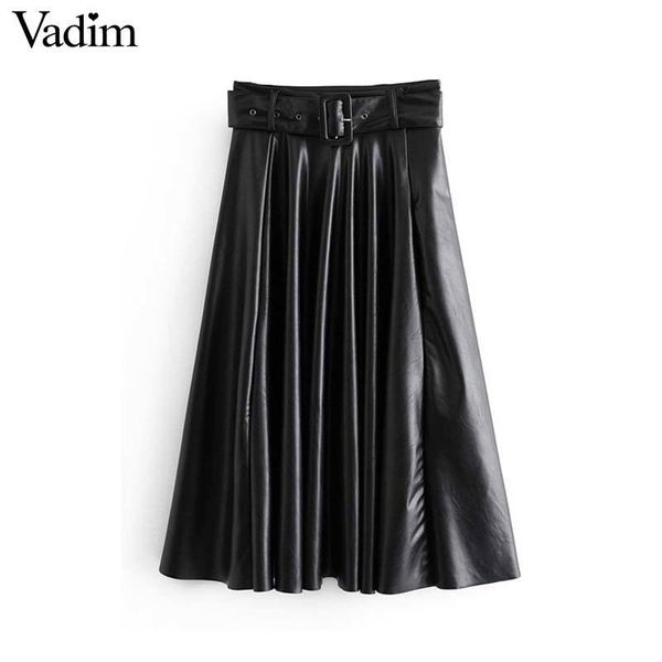 vadim women chic pu leather solid midi skirt bow tie belt side zipper a line female basic casual fashion skirts mujer ba774 t200324, Black
vadim women chic pu leather solid midi skirt bow tie belt side zipper a line female basic casual fashion skirts mujer ba774 t200324, Black