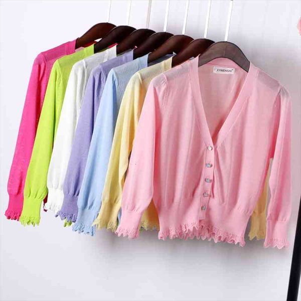 ice silk summer white black pink apricot women lace knitted cardigans female neck half sleeve casual thin short coat ladies
ice silk summer white black pink apricot women lace knitted cardigans female neck half sleeve casual thin short coat ladies