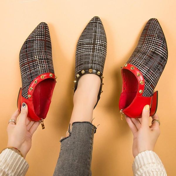 plus size 42 women bare boots low heels dress shoes plaid ankle boots fow woman rivets oxford shoes booties zapatos mujer 8199c, Black
plus size 42 women bare boots low heels dress shoes plaid ankle boots fow woman rivets oxford shoes booties zapatos mujer 8199c, Black