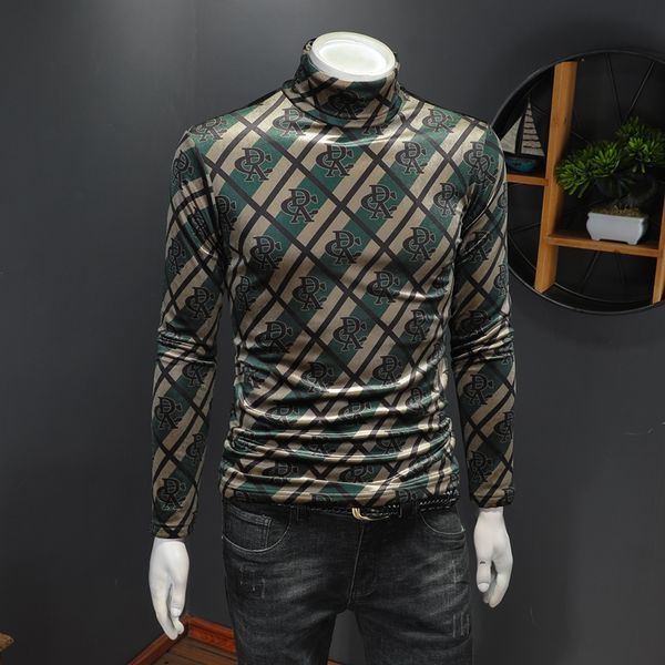 men's bottoming shirt autumn and winter clothing youth high neck long sleeve t-shirt slim body shirt printing gold velvet thick top, White;black
men's bottoming shirt autumn and winter clothing youth high neck long sleeve t-shirt slim body shirt printing gold velvet thick top, White;black