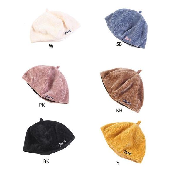 french style women girls corduroy retro beret cap solid color letters embroidery newsboy painter octagonal pumpkin beanie hat, Blue;gray
french style women girls corduroy retro beret cap solid color letters embroidery newsboy painter octagonal pumpkin beanie hat, Blue;gray