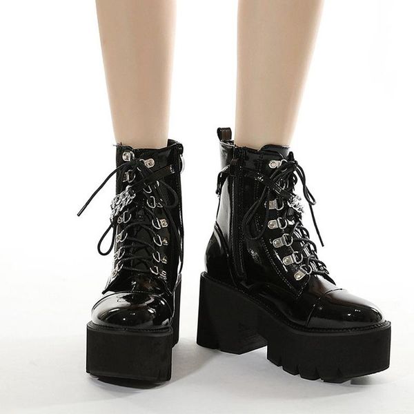 женщины boots boots мода pu кожаная цепная платформа большой размер женская обувь толстые высокие каблуки дамы короткие пинетки женская обув, Black
женщины boots boots мода pu кожаная цепная платформа большой размер женская обувь толстые высокие каблуки дамы короткие пинетки женская обув, Black