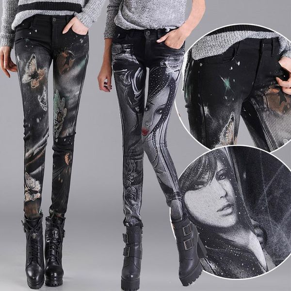 black jeans for woman plus size skinny pencil casual women's pants with diamond rhinestones jeans stretch femme, Blue
black jeans for woman plus size skinny pencil casual women's pants with diamond rhinestones jeans stretch femme, Blue