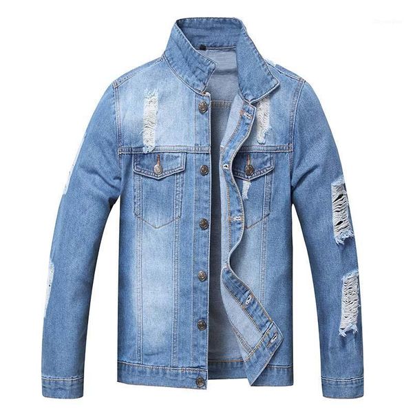 mcikkny men's ripped casual denim jackets coats solid color pleated jeans jackets for male size s-2xl1, Black;brown
mcikkny men's ripped casual denim jackets coats solid color pleated jeans jackets for male size s-2xl1, Black;brown