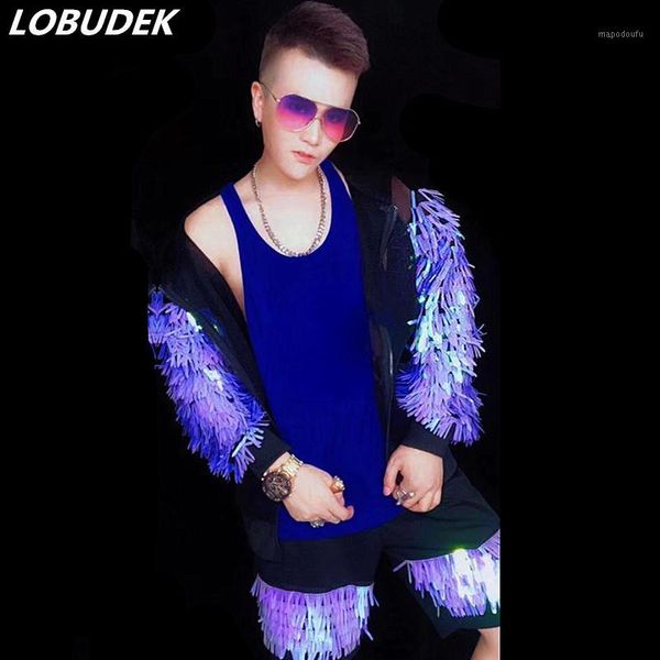 sparkly purple sequins baseball jacket pants men's suits hip hop stage outfits nightclub bar singer rock dancer performance wear1, Gray
sparkly purple sequins baseball jacket pants men's suits hip hop stage outfits nightclub bar singer rock dancer performance wear1, Gray