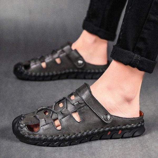 summer men sandals soft light comfortable men sandals shoes handamde sewing outdoor fashion beach casual non-slip shoes man #o74m, Black
summer men sandals soft light comfortable men sandals shoes handamde sewing outdoor fashion beach casual non-slip shoes man #o74m, Black