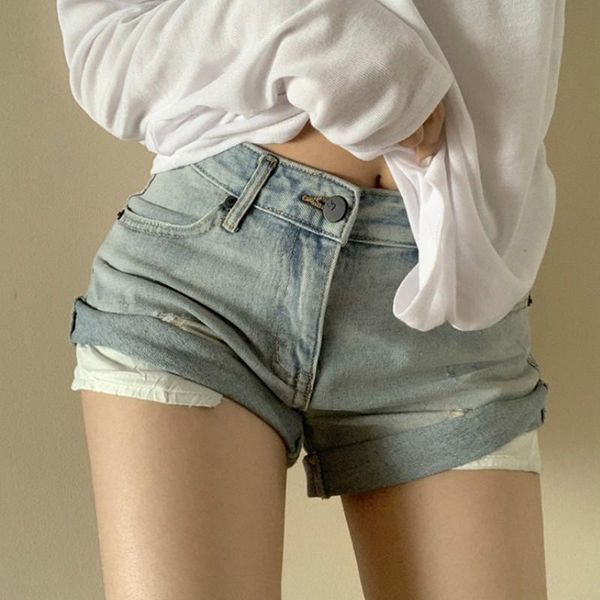 2020 summer trendy brand design retro blue white hole curled denim shorts women fashion classic a2
2020 summer trendy brand design retro blue white hole curled denim shorts women fashion classic a2