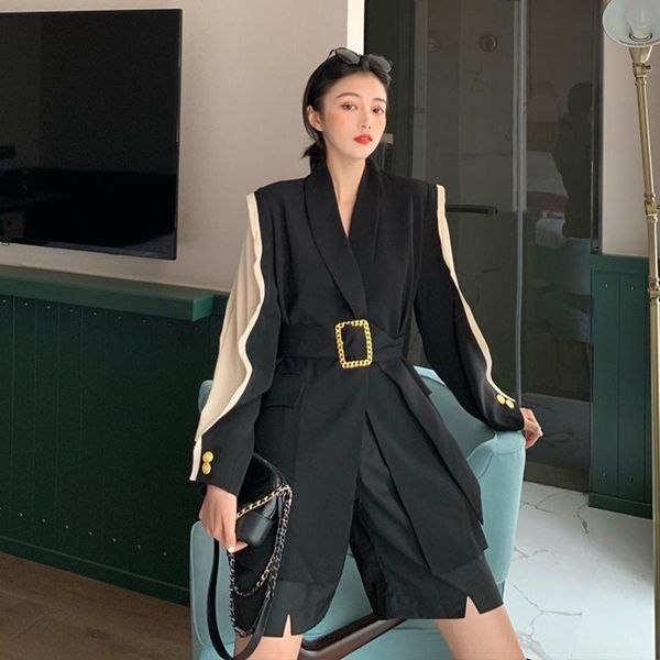 korean blazer women 2020 autumn new high street fashion loose casual long patchwork hit color long sleeved blazers blaser femme, White;black
korean blazer women 2020 autumn new high street fashion loose casual long patchwork hit color long sleeved blazers blaser femme, White;black