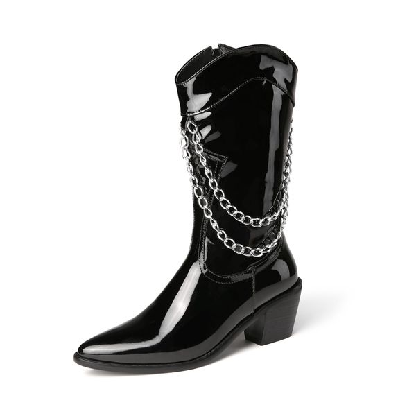 2021 the new street style at the mid-calf fashion chain paint black zipper with high heels strapping women's riding boots je1x
2021 the new street style at the mid-calf fashion chain paint black zipper with high heels strapping women's riding boots je1x