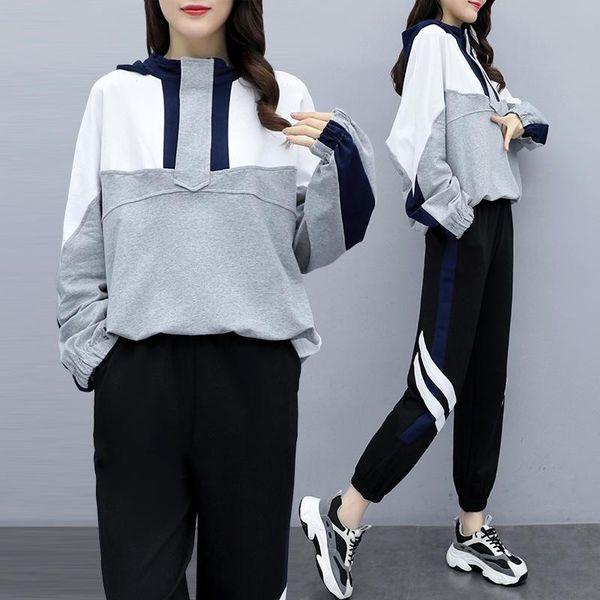 women's tracksuits xl-5xl plus size tracksuit women clothes autumn 2021 long sleeve hoodies and elastic waist side striped pants 2 piec, Gray
women's tracksuits xl-5xl plus size tracksuit women clothes autumn 2021 long sleeve hoodies and elastic waist side striped pants 2 piec, Gray