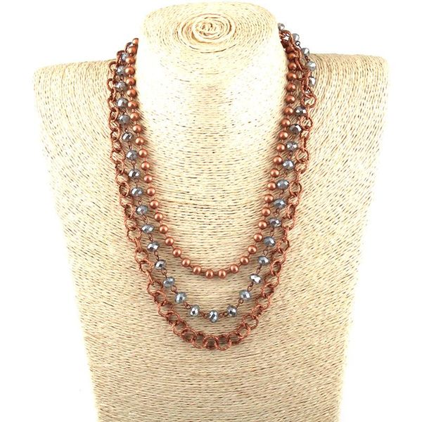 pendant necklaces fashion bohemian tribal jewelry 3 layer multiple glass crystal rosary link & copper ball chain necklace, Silver
pendant necklaces fashion bohemian tribal jewelry 3 layer multiple glass crystal rosary link & copper ball chain necklace, Silver