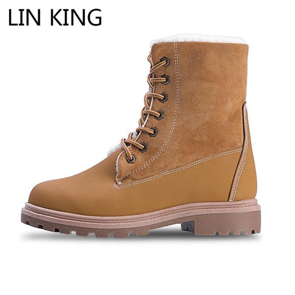 lin king retro warm fur women lace up work safety boots leisure mid calf snow shoes ladies winter boots waterproof short botas, Black 
lin king retro warm fur women lace up work safety boots leisure mid calf snow shoes ladies winter boots waterproof short botas, Black