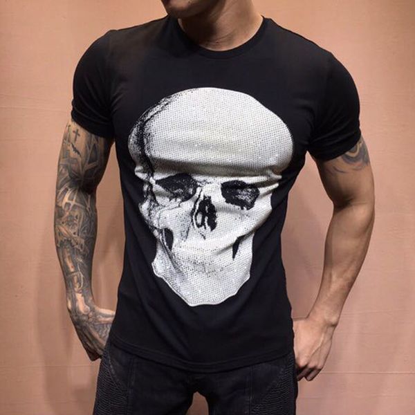 summer shirt men clothing fashion tshirts rhinestone big skulls printed breathable cotton t-shirt male tee g3eu, White;black
summer shirt men clothing fashion tshirts rhinestone big skulls printed breathable cotton t-shirt male tee g3eu, White;black