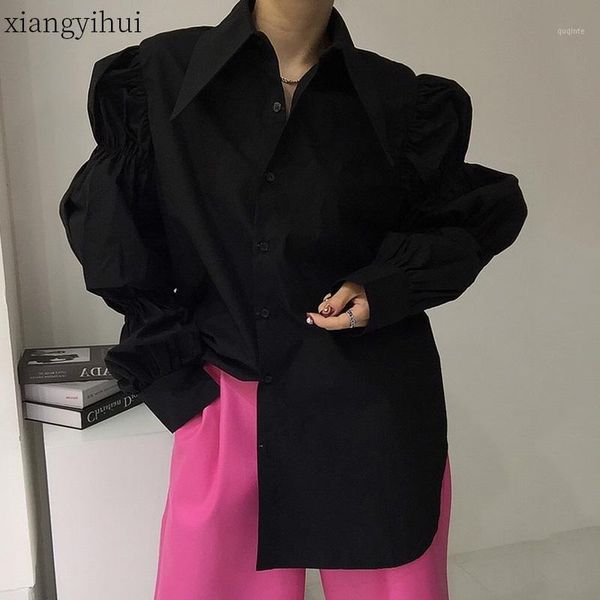 loose casual black puff sleeve single-breasted shirt women chic fashion white blouses female autumn korean clothes 20201
loose casual black puff sleeve single-breasted shirt women chic fashion white blouses female autumn korean clothes 20201