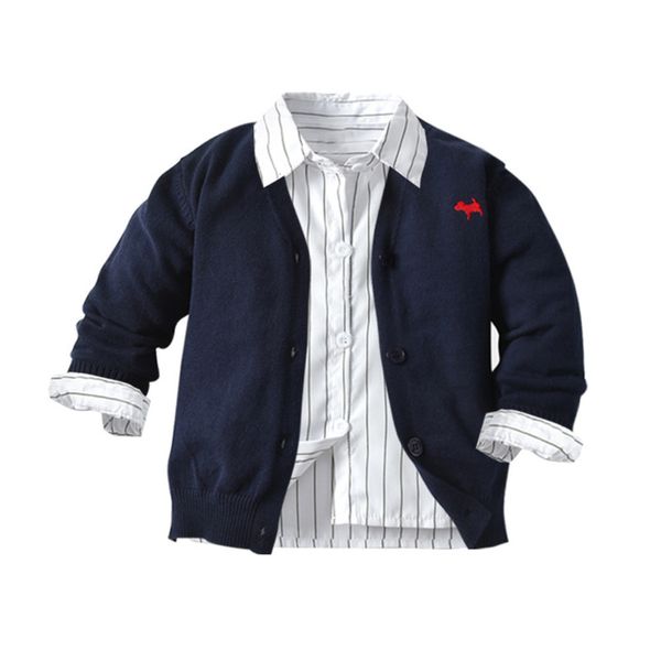 boys' cardigan et t-shirt autumn new children's two piece striped shirt college sweater, Black
boys' cardigan et t-shirt autumn new children's two piece striped shirt college sweater, Black