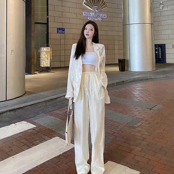 women's two piece pants ladies fashion bright color suit jacket + temperament western light mature wind high waist suit1, White
women's two piece pants ladies fashion bright color suit jacket + temperament western light mature wind high waist suit1, White