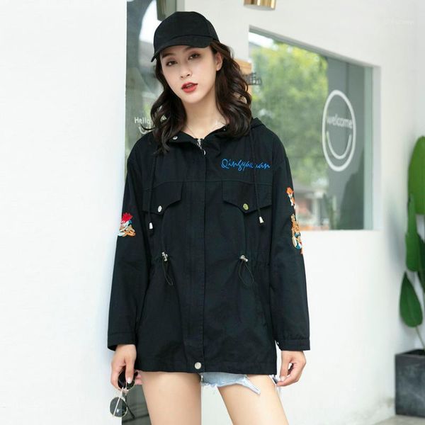 2020 spring embroidery hooded jackets women casual cotton hood coat adjustable waist leisure outerwear black blue pink yellow1, Black;brown
2020 spring embroidery hooded jackets women casual cotton hood coat adjustable waist leisure outerwear black blue pink yellow1, Black;brown